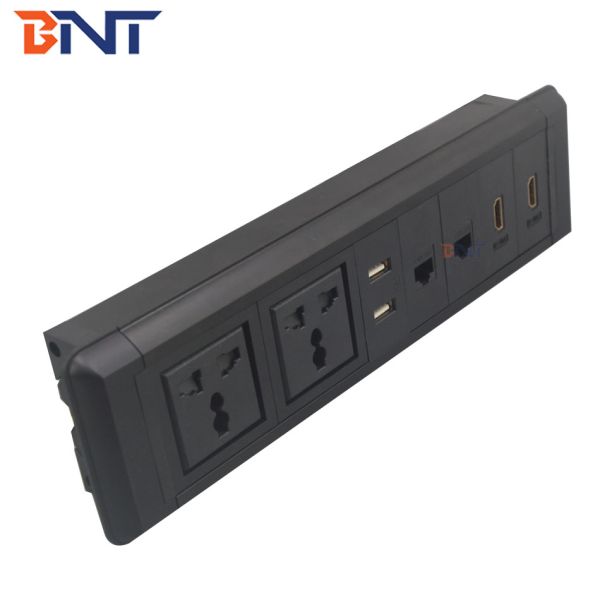 Aluminum alloy flush mount office desk power socket for conference table