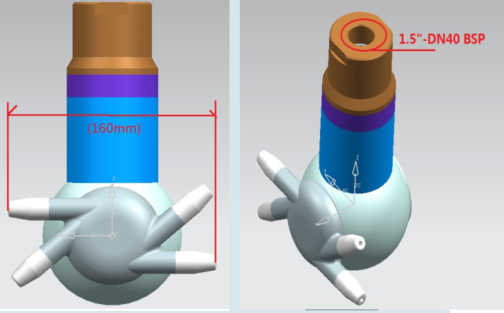 Sanitary Stainless Steel 45m3/H Tank Spray Balls