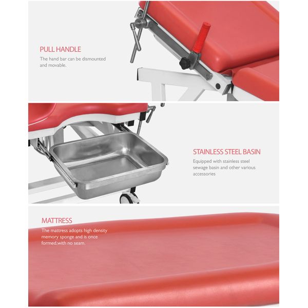 2 Function Medical Obstetric Exam Couch Manual Hospital Delivery Operation Gynaecological Table With Cabinet