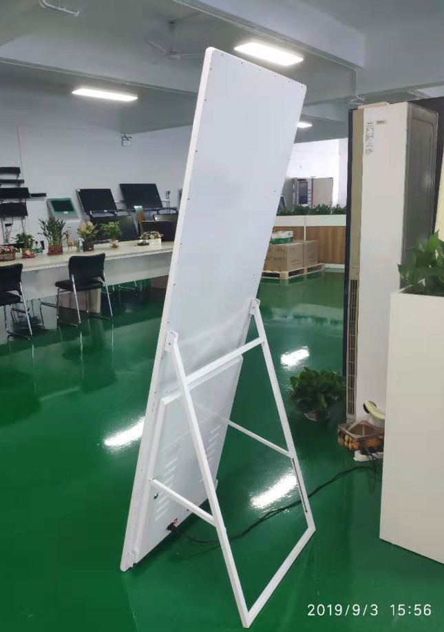 43 49 55 inch indoor A-type portable signage display movable advertising media player Infrared touch lcd digital poster