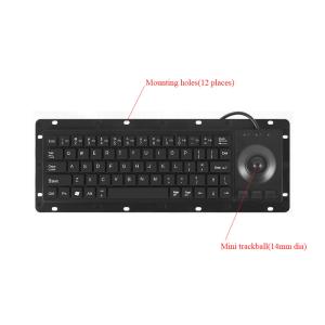 Low-cost Rugged Panelmount Plastic Keyboard With Tiny Trackball and 68 Keys