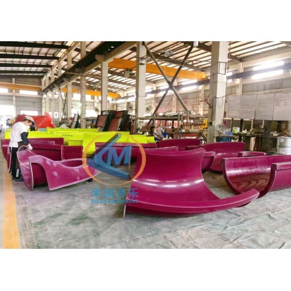 H6M Water Amusement Park Equipment Fiberglass Pool Slide For Commercial Private Use