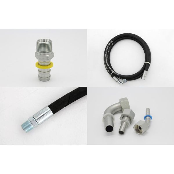 Silver / Golden Hydraulic Hose Fitting , Hydraulic Pipe Fittings Galvanized Zinc Appearance