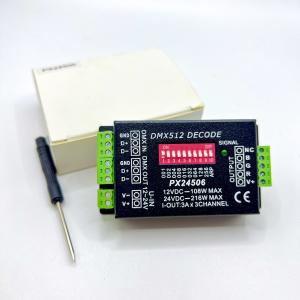 China DC 12V LED DMX Decoder , Px24506 Dmx512 Decoder For RGB Strip Lights on sale