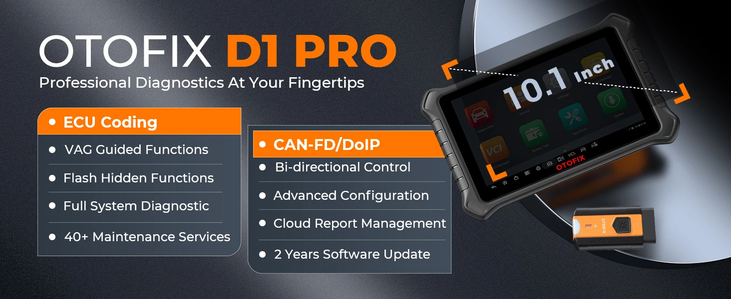 OTOFIX D1 PRO Diagnostic Scanner ECU Coding BiDirectional Control Bluetooth Diagnostic Tools 2 Years Free Shipping OBD2