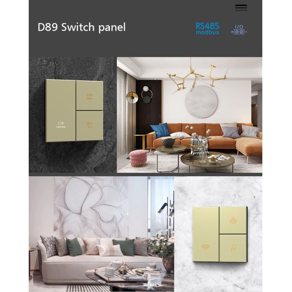 Champagne 4 Button Modbus Wall Switch For Hotel / Home / Villa