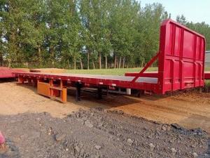 China 12.5m 3 Axles 40FT Second Hand Semi Trailers Low Flatbed Semi Trailer ISO Certification on sale