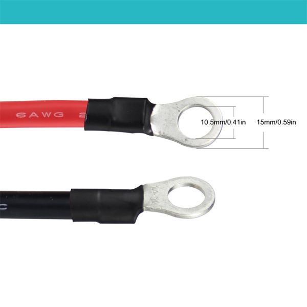 Customized 14AWG Car Battery Chargimg Extension Cable Wire O Ring Terminal