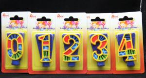 Wholesale Handmade Painted Number Candle with Blue Set Square and Yellow Edge with colorful Paintings from china suppliers