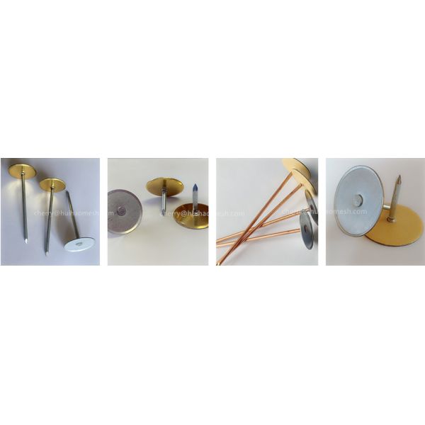 Galvanized Steel Cup Head Welded Pins Designed To Weld Through And Secure Wraps Insulation To HVAC Ducts