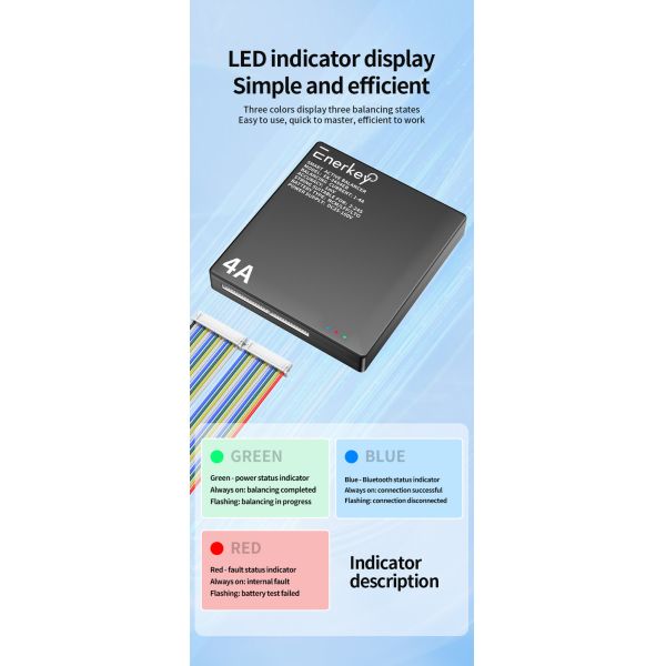 Enerkey Li-ion Batteries Smart Active Balancer 1A-4A Adjustable 2S-24S Active Equalizer Balancer Lifepo4