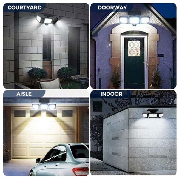 Solar LED floodlight in use