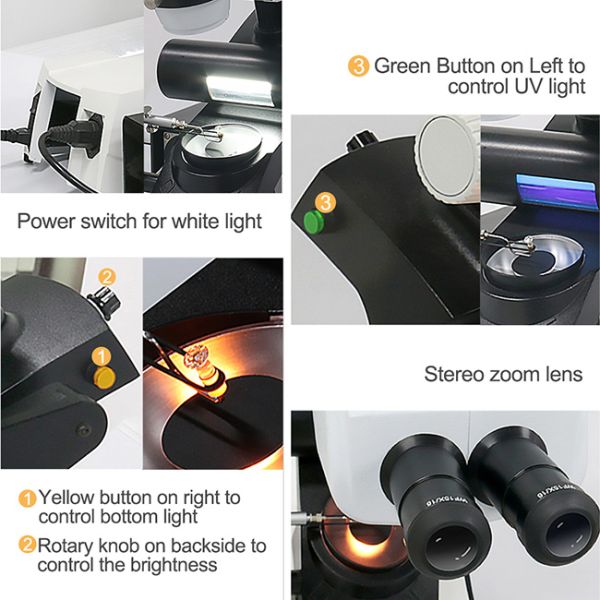 D Scope Binocular Lens Diamond Microscope 8X-40X Magnification