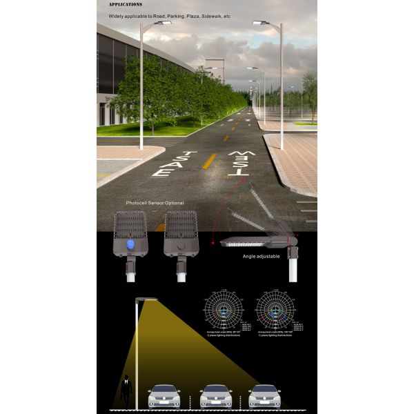 Outdoor Led Street Lamp 60w 80w 90 Watt Led Street Light Aluminum Housing