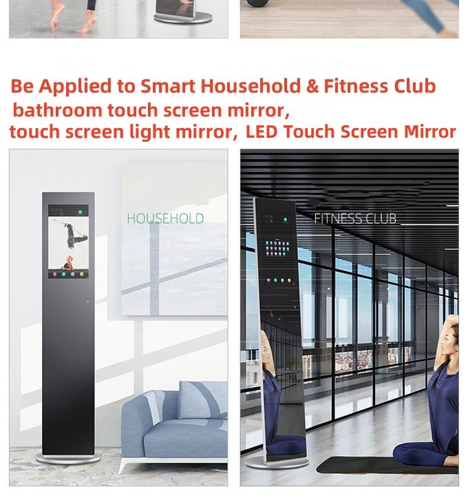 Customizable LED Touch Screen Smart Mirrorwith various operating systems G+G structure waterproof for Smart home Batchroom