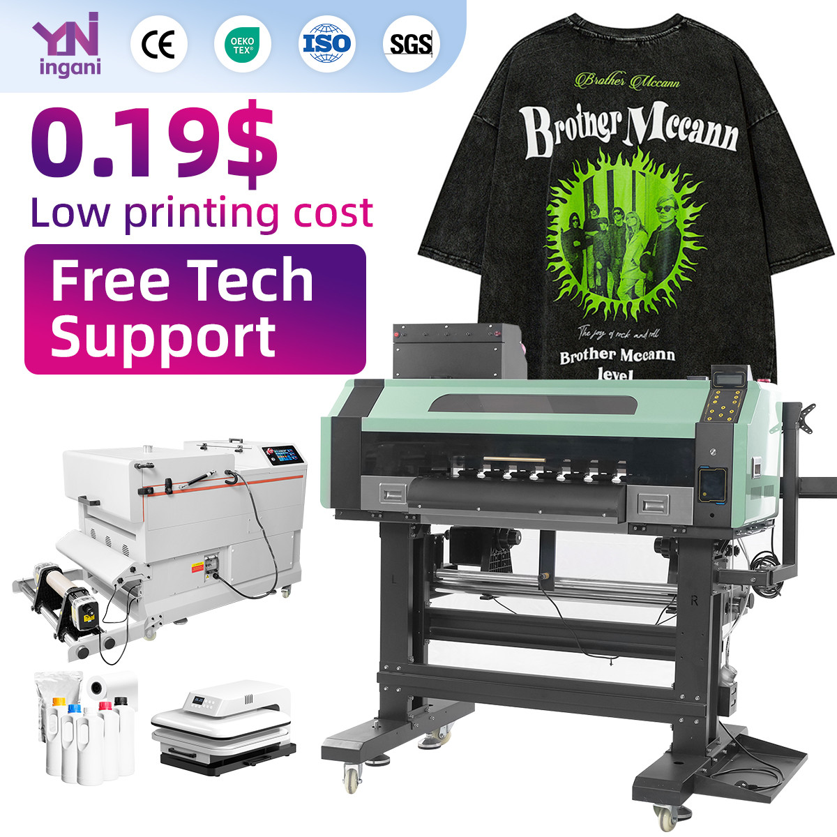 Wholesale 24inch DTF Printer Machine With Print Head Automatic Moisturizing from china suppliers