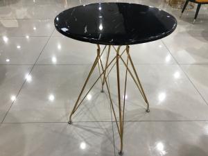 China 76cm Rebar Wrought Iron Marble Coffee Table on sale