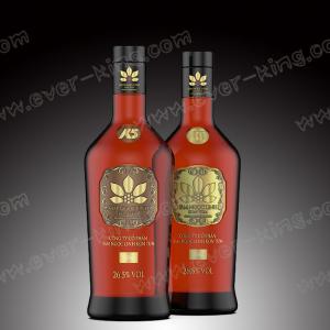 China 750ml Custom Luxury Round Empty Glass Bottle With Screw Caps on sale