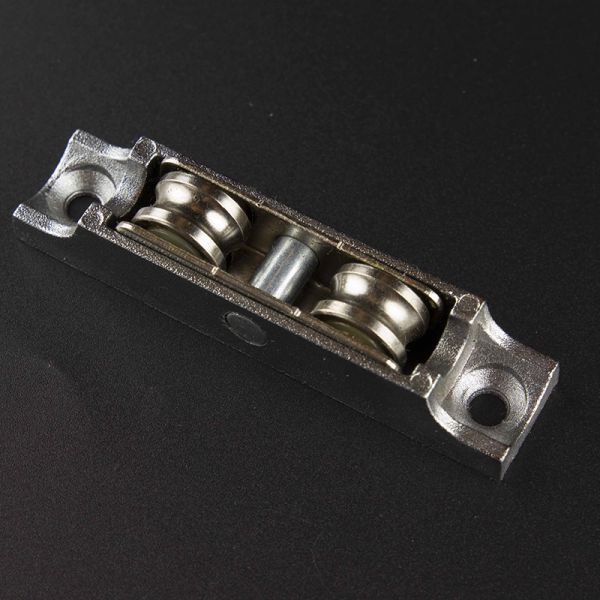Load Capacity 55 kg/pair Width 16mm UPVC Window and Door Accessories Zinc Alloy Double Roller Grooved