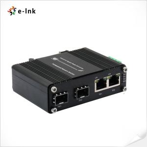 China Industrial Ethernet Switch 2 Port 10/100/1000T To 2 Port 10/100/1000X SFP Fiber on sale