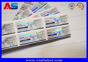 China Customized Anabolic Peptide Bottle Labels  , Glass Vial 3D Hologram Stickers 10ml on sale