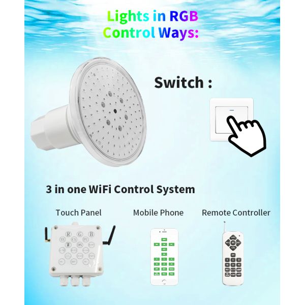 Resin Filled Recessed LED Pool Light IP68 Waterproof WiFi Control